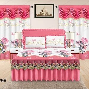 Luxurious Pink Floral Bedding Set